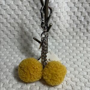 Coach Yellow Pom Pom Keychain